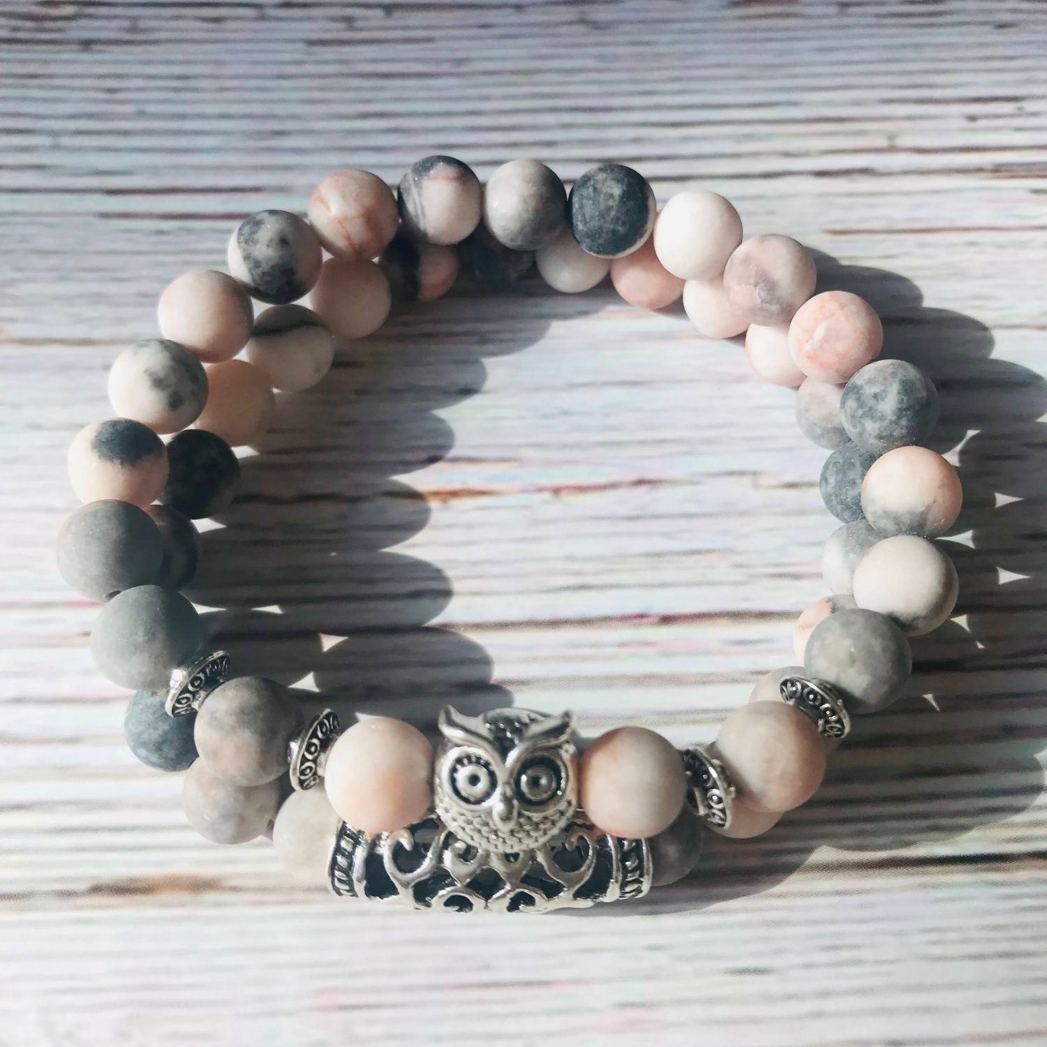 Pink Zebra Jasper Positivity Bracelets