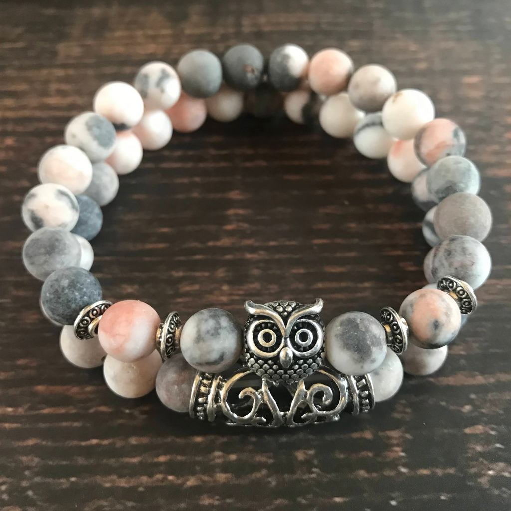 Pink Zebra Jasper Positivity Bracelets