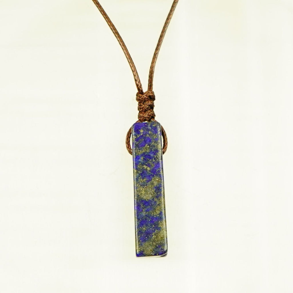 Wisdom & Inner Peace Rectangle Lapis Lazuli Pendant Necklace
