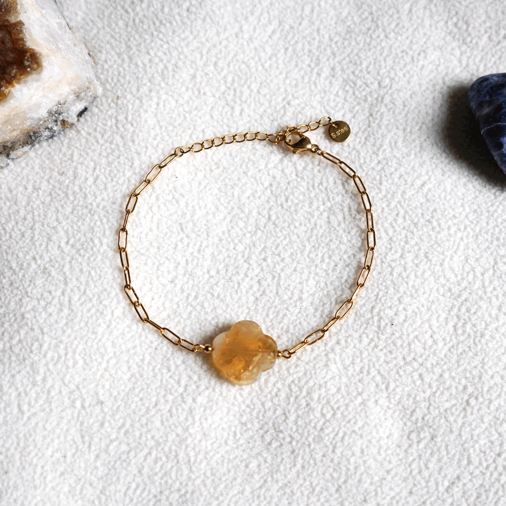 Keep Up Hope Citrine Clover Bracelet