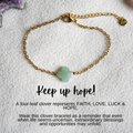 Keep Up Hope Green Aventurine Clover Bracelet