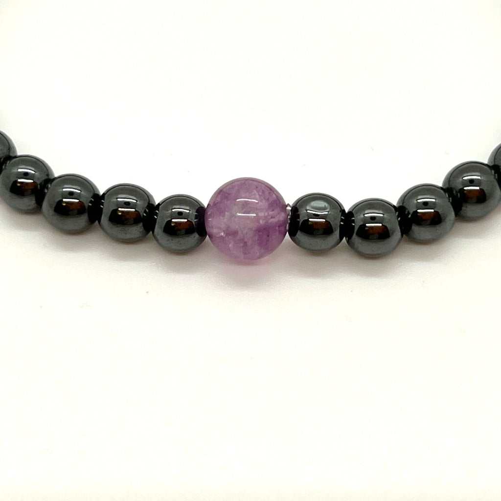 Joint Movement Support Purple Fluorite & Hematite Bracelet - Non-Magnetic