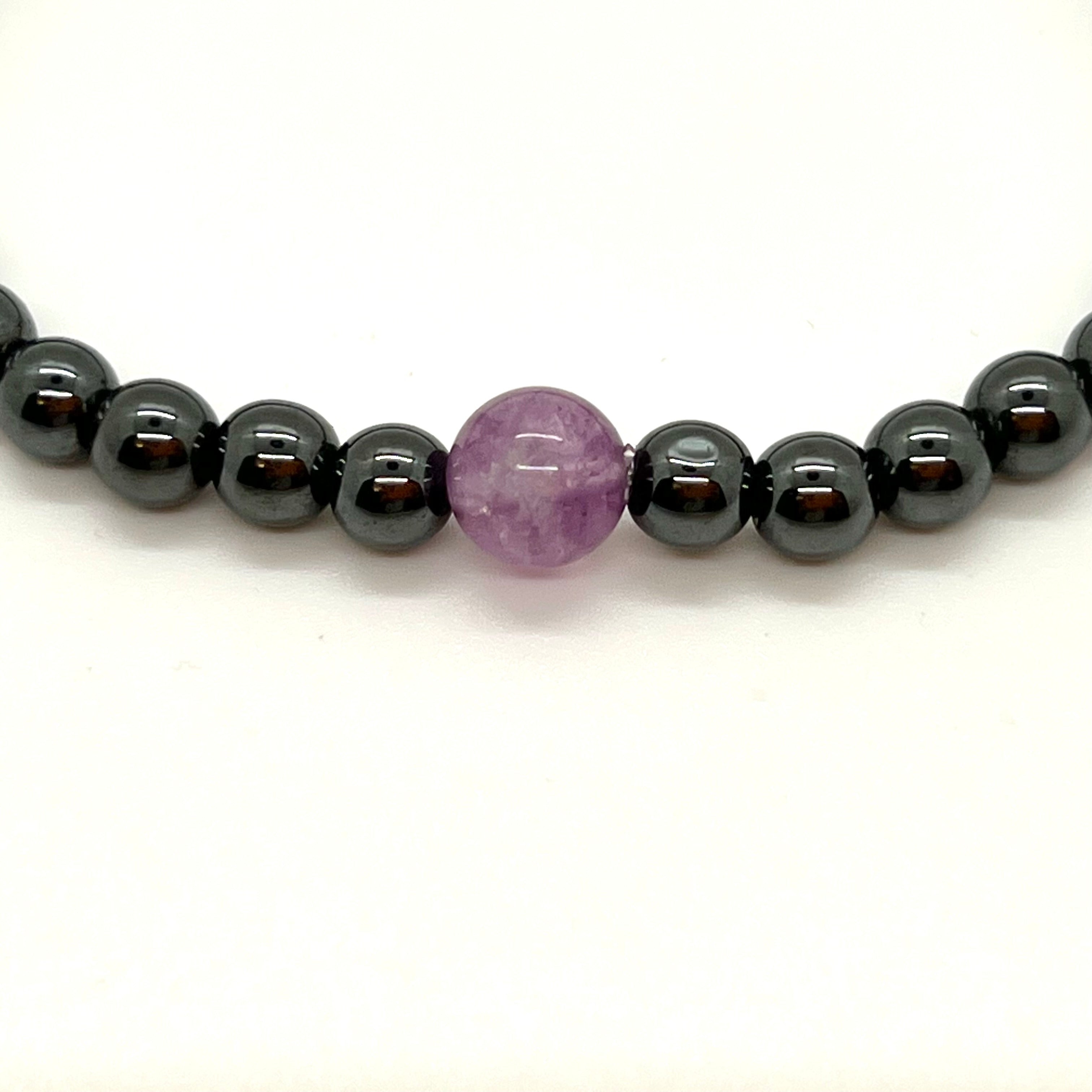 Joint Movement Support Purple Fluorite & Hematite Bracelet - Non-Magnetic