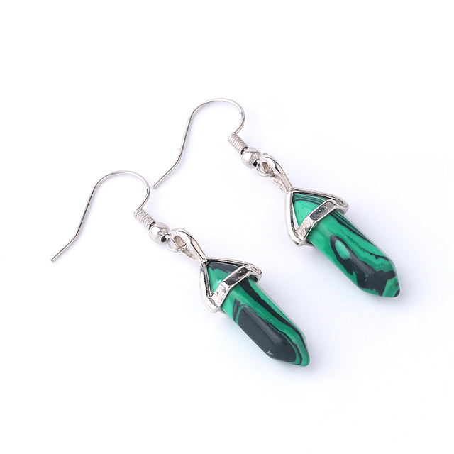 Malachite Chakra Point Peaceful Earrings