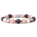 Pink Zebra Jasper Lava Stone Copper Triple Strength Bracelet