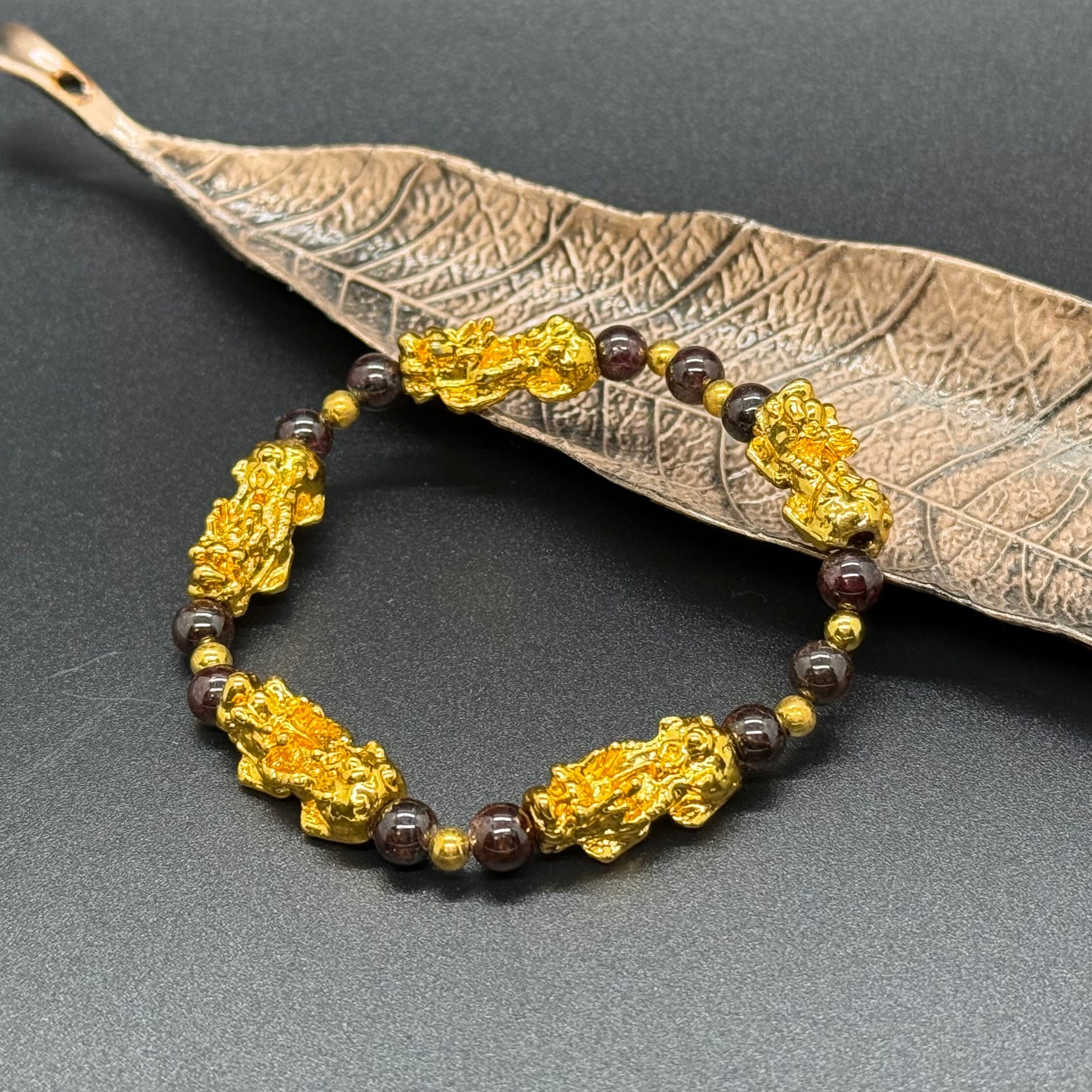 Natural Garnet Luck & Good Fortune Bracelet