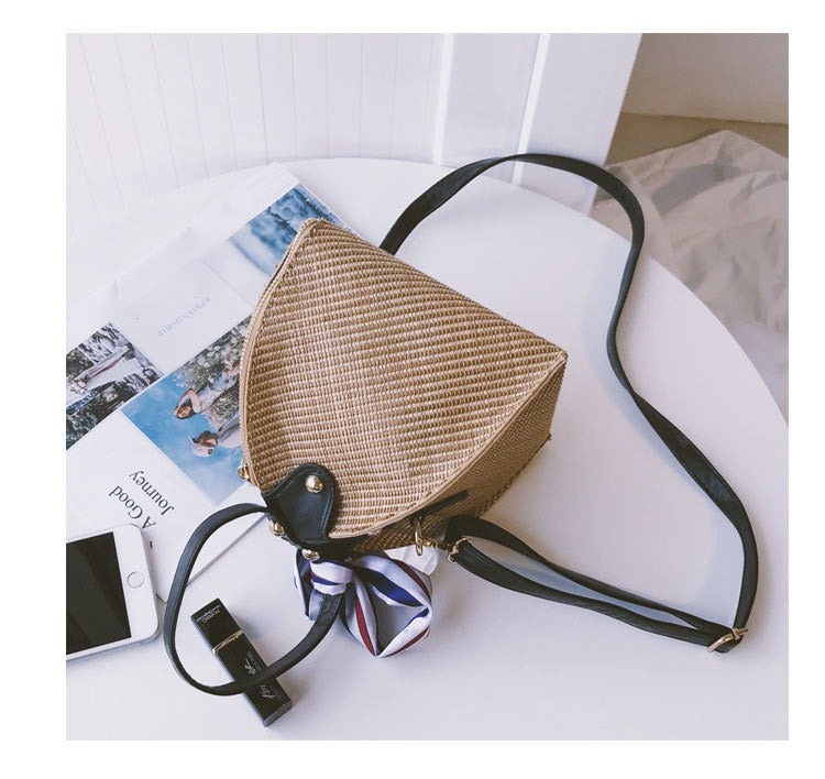 Crossbody Rattan Straw Bag