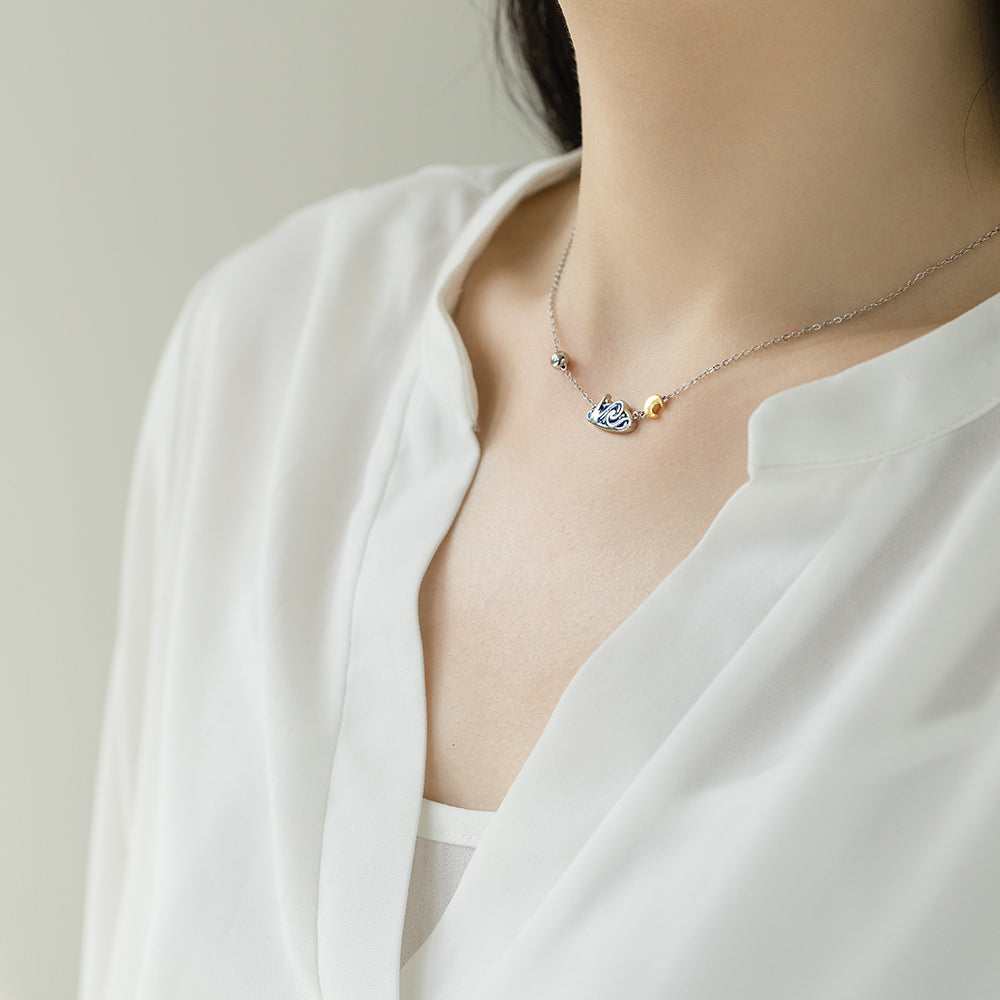 STARRY NIGHT VAN GOGH'S ENAMEL NECKLACE