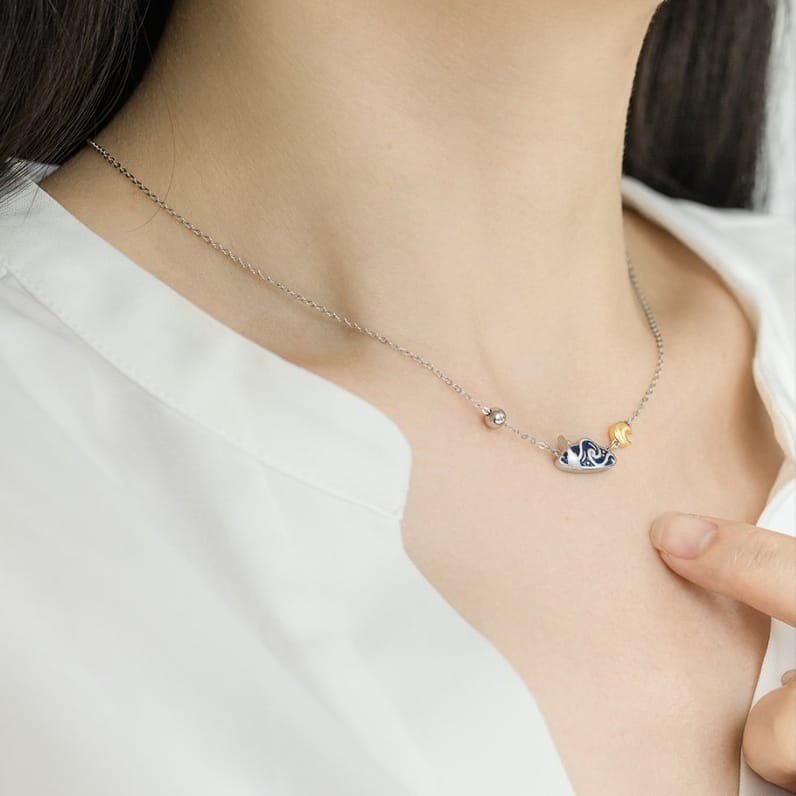 STARRY NIGHT VAN GOGH'S ENAMEL NECKLACE