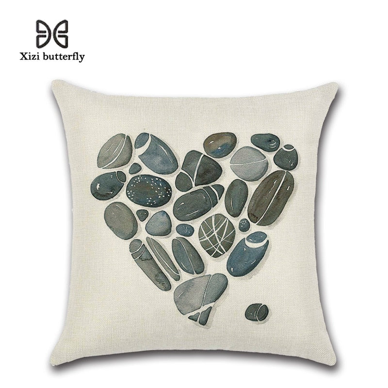 Free Spirit Feather Linen Cushion Cover