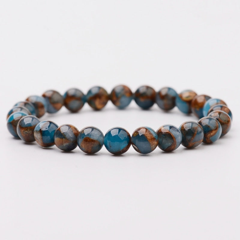 Blue Apatite & Brown Jasper Bone Support & Weight Loss Bracelet