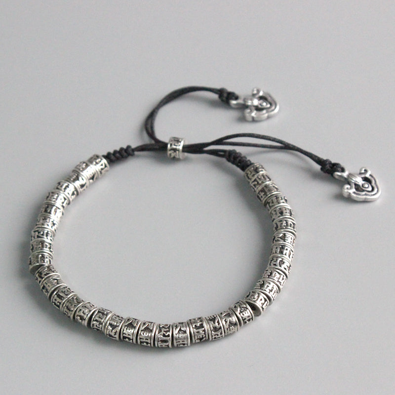 Traditional Tibetan Buddhism Bracelet - Six True Words Mantra carved