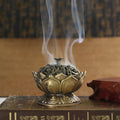 Handmade Lotus Flower Copper Alloy Incense Burner