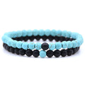 Matte Onyx & Blue Turquoise Soothing & Protective Energy Bracelets