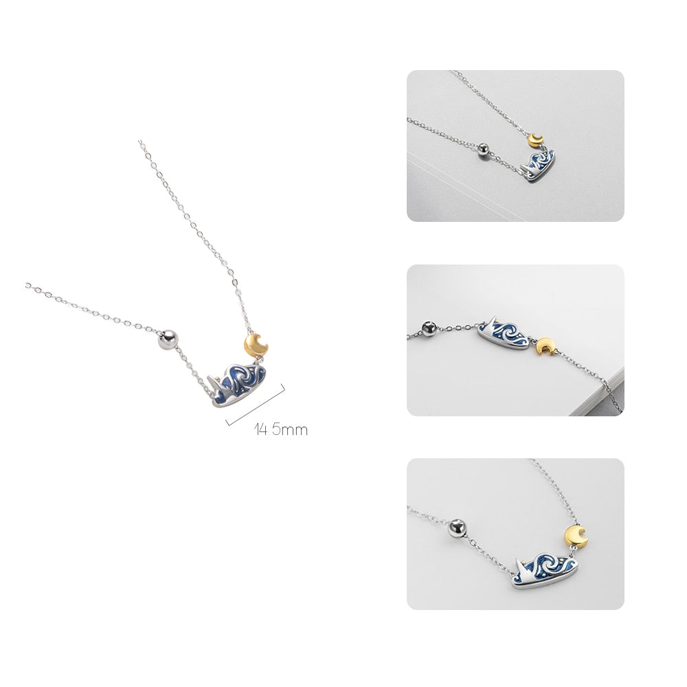 STARRY NIGHT VAN GOGH'S ENAMEL NECKLACE