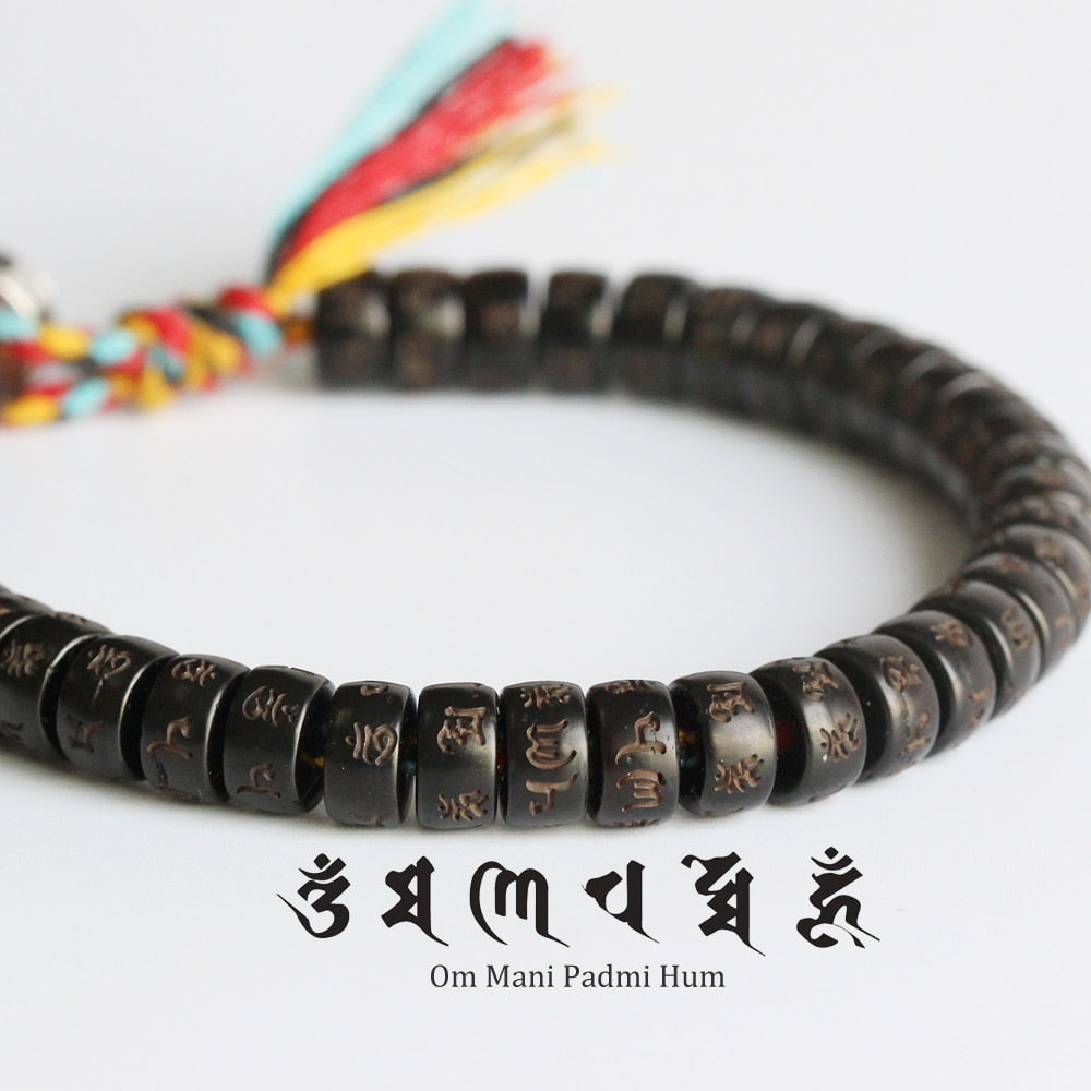 Buddha words carved Bracelet - Clear mind transforming