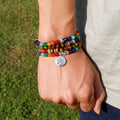 Tibetan Silver Layered Chakra Bracelet