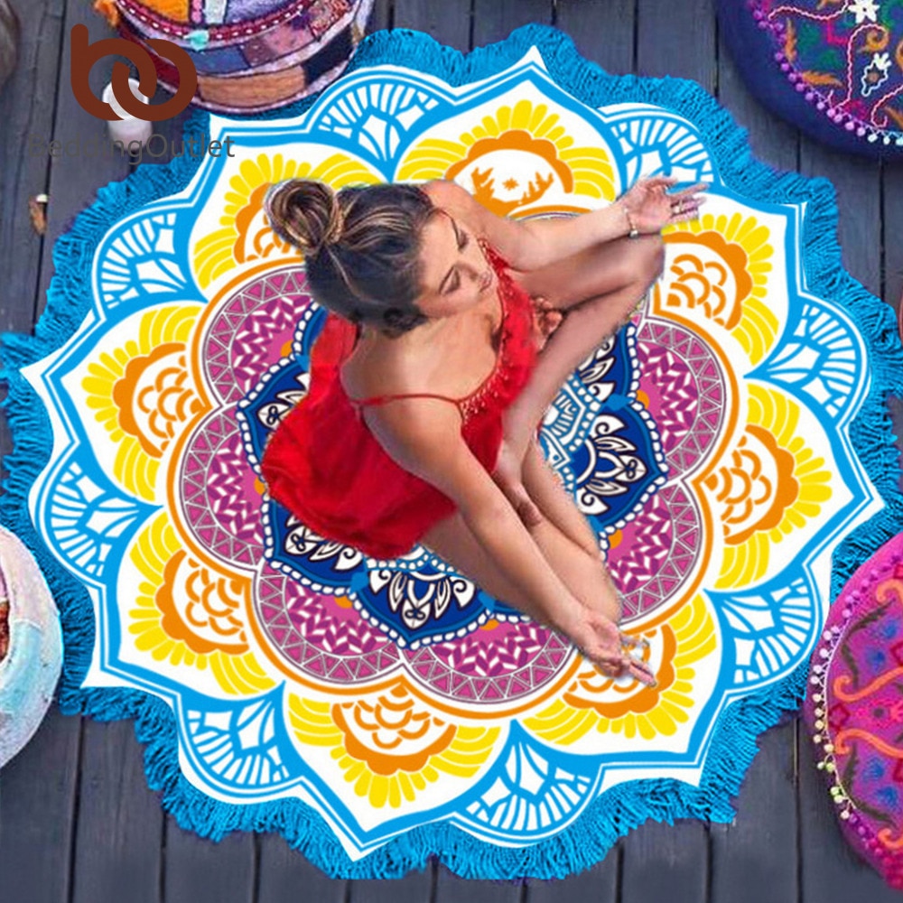 Indian Lotus Mandala Beach Towel/Tapestry - 6 Colors