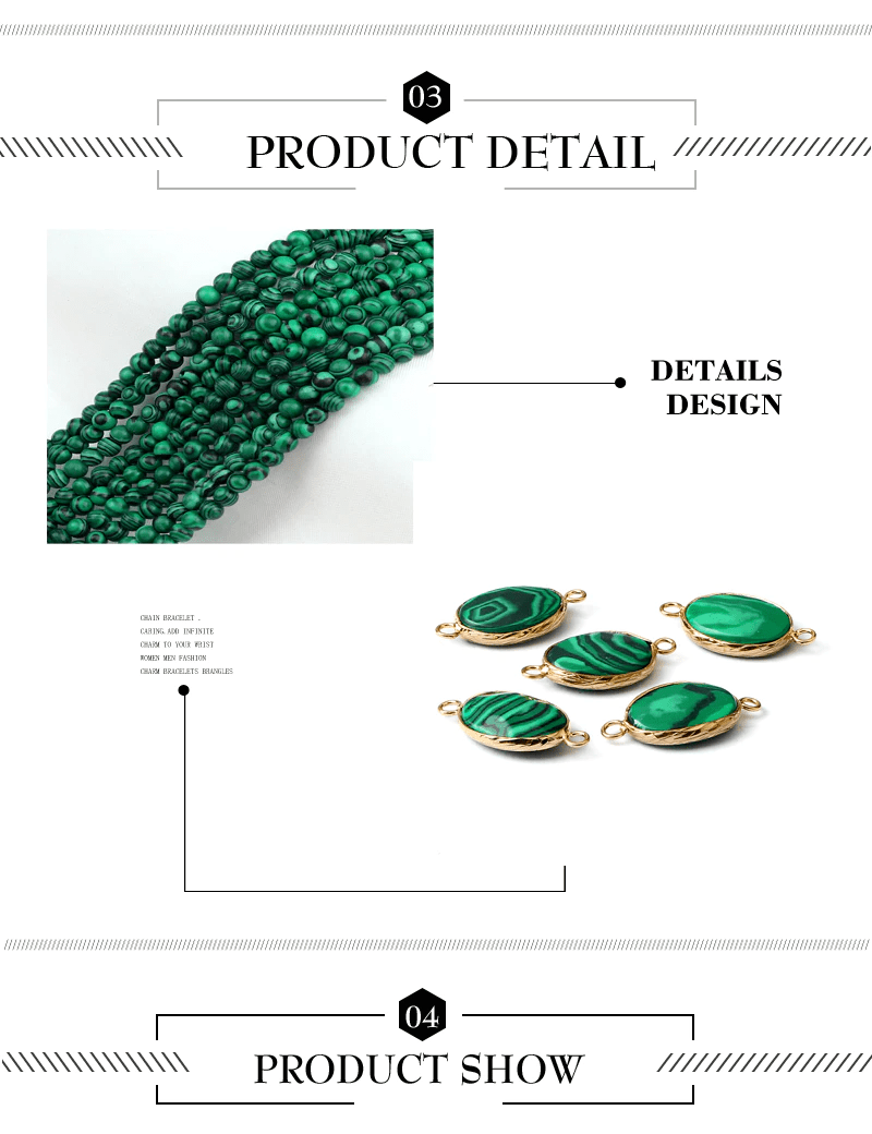 Malachite Gemstone Braided Bracelet