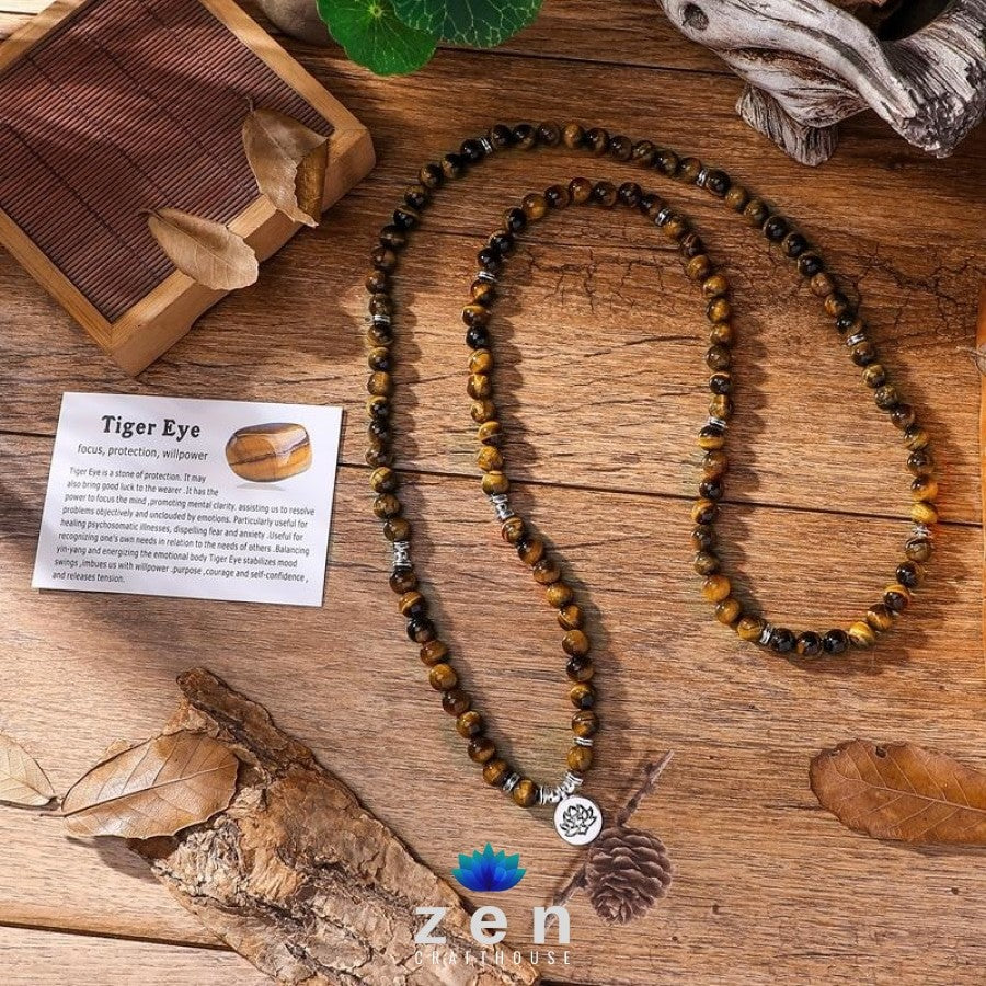 Charms Tiger Eye Stone Mala | Protection