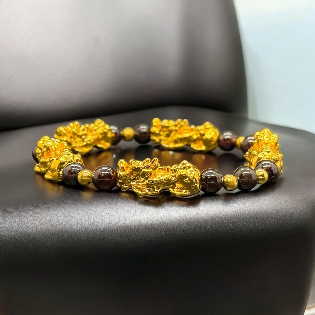 Natural Garnet Luck & Good Fortune Bracelet
