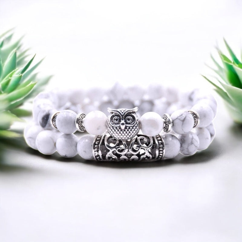 White Turquoise Relaxation Bracelet - Men's Size (8)