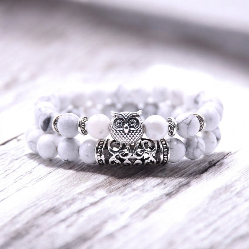 White Turquoise Relaxation Bracelet - Men's Size (8)