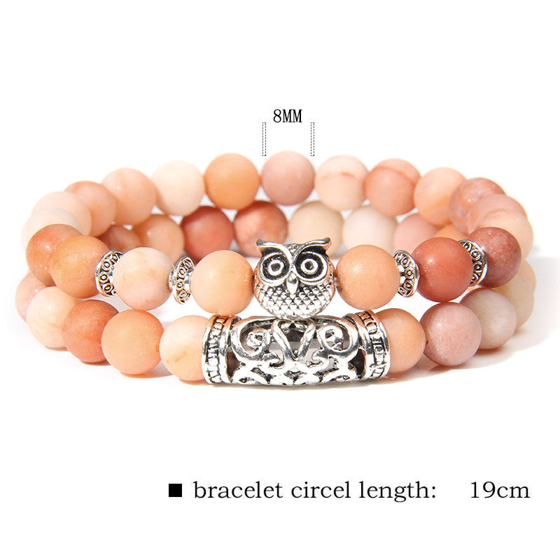 Aventurine Rosy Cheers With Lucky Owl Bracelet