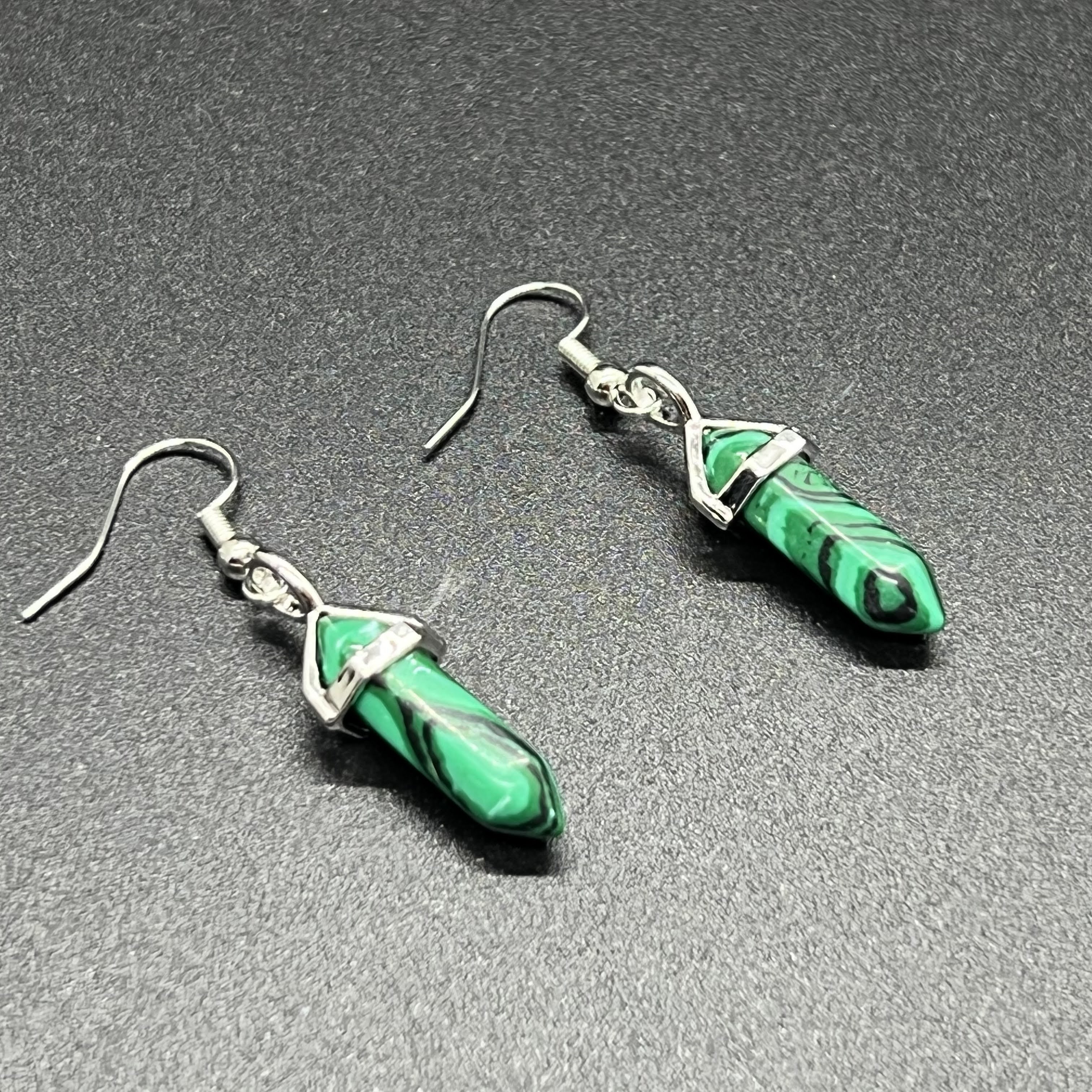 Malachite Chakra Point Peaceful Earrings