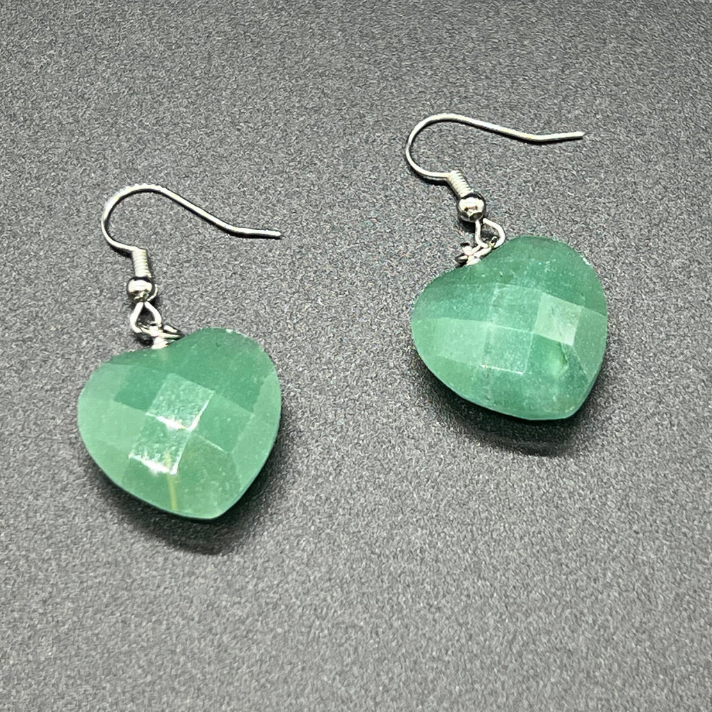 Green Aventurine Lucky Heart Earrings