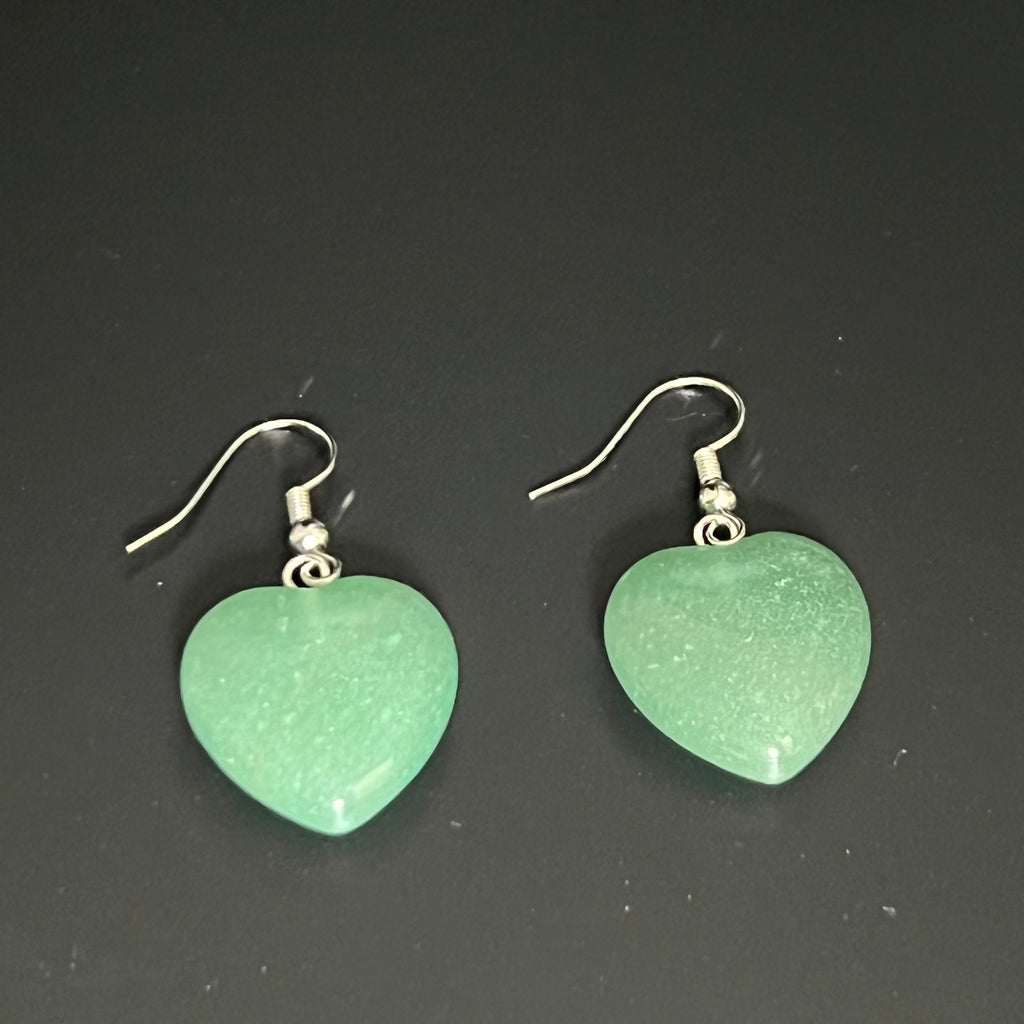 Green Aventurine Lucky Heart Earrings