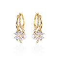 Four Leaf Clover Pearl Drop Elegant Earrings