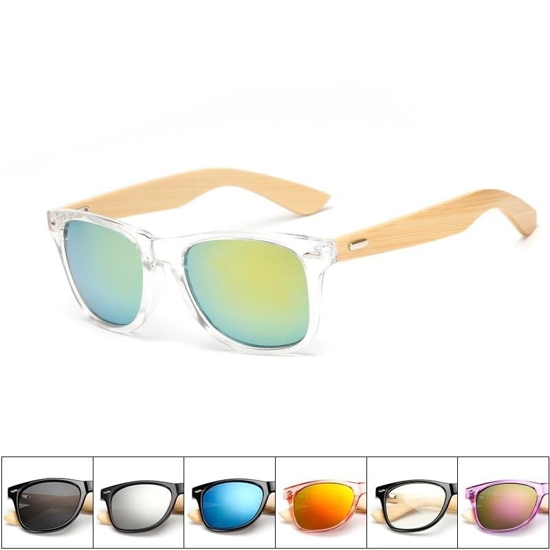 Retro Wood Frame Sunglasses
