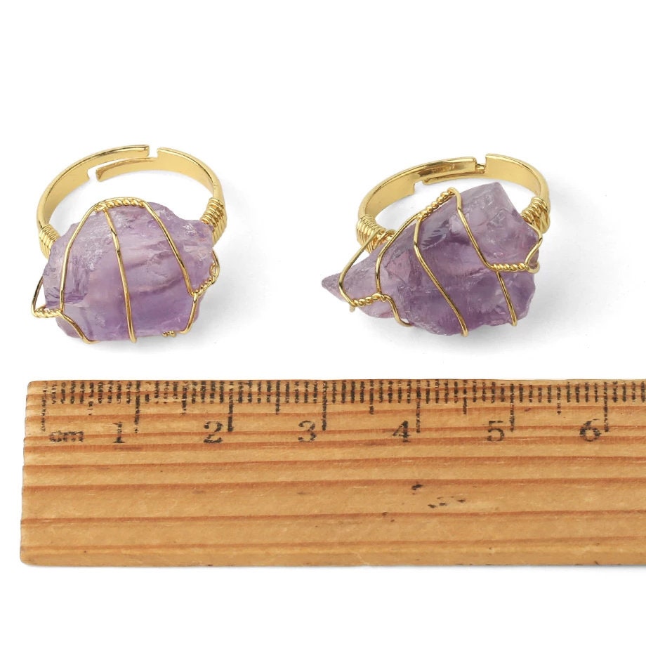 Amethyst Calm Energy Adjustable Ring -