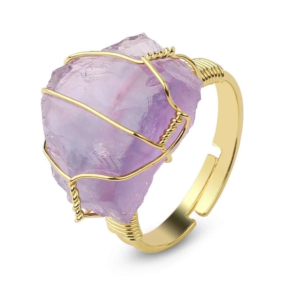 Amethyst Calm Energy Adjustable Ring -