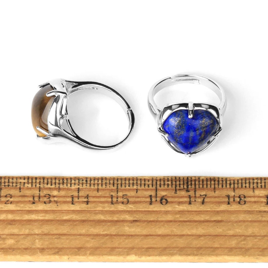 Tiger Eye Fearless Heart Adjustable Ring