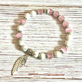 Guardian Angel Pink Cat Eye & White Turquoise Bracelet