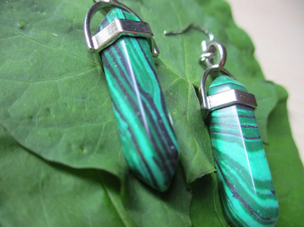 Malachite Chakra Point Peaceful Earrings