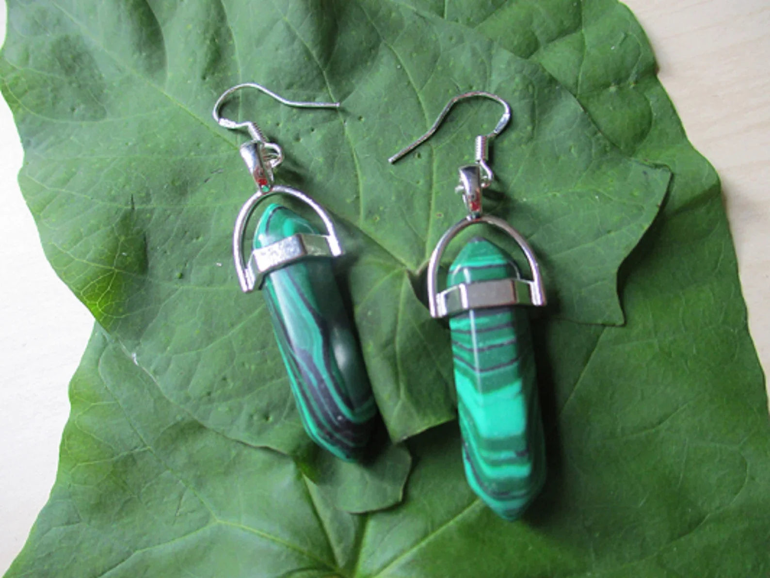 Malachite Chakra Point Peaceful Earrings