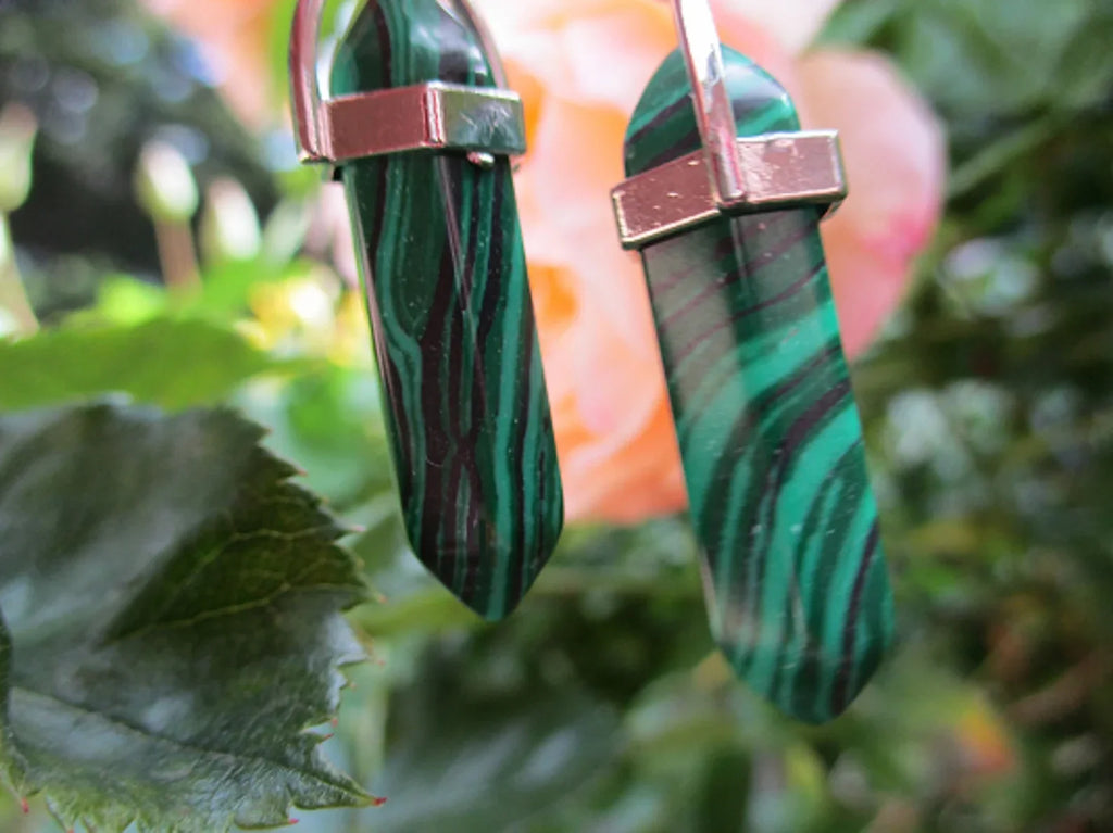 Malachite Chakra Point Peaceful Earrings