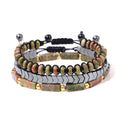 Unakite & Hematite Heart Support Bracelet Pack (Set Of 3)