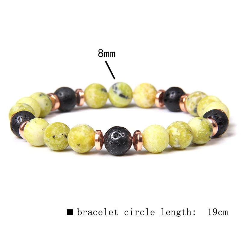 Yellow Jasper Lava & Copper Strong Protection Bracelet
