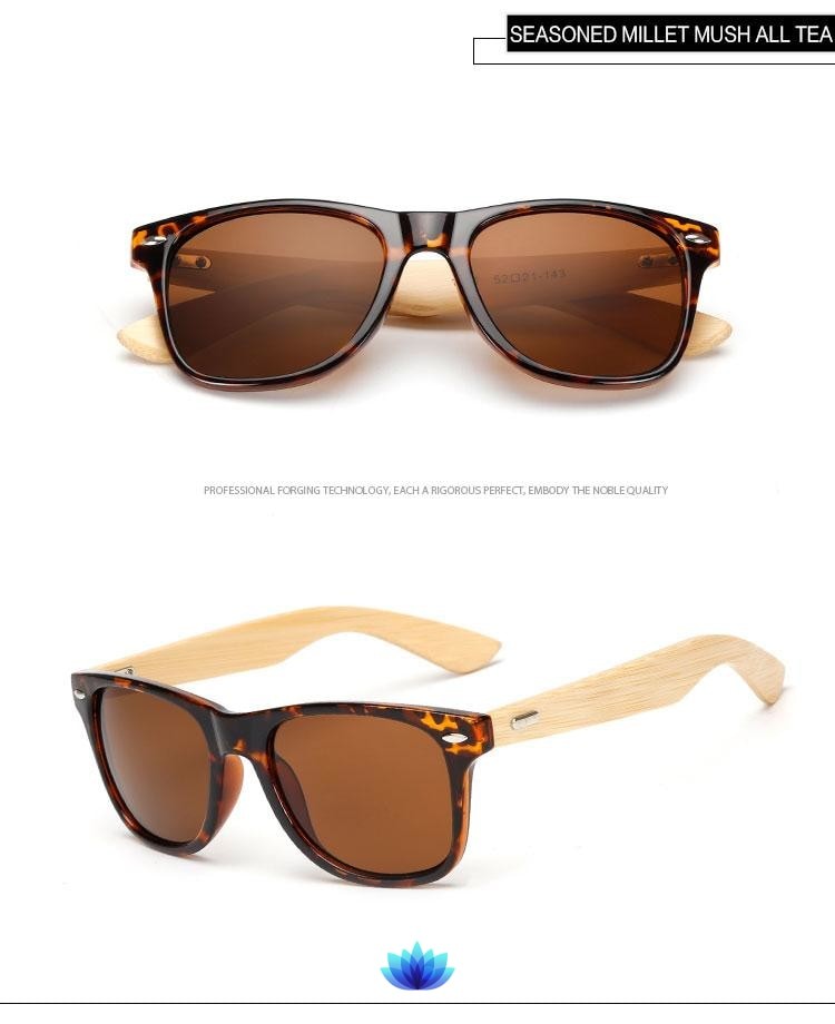 Retro Wood Frame Sunglasses