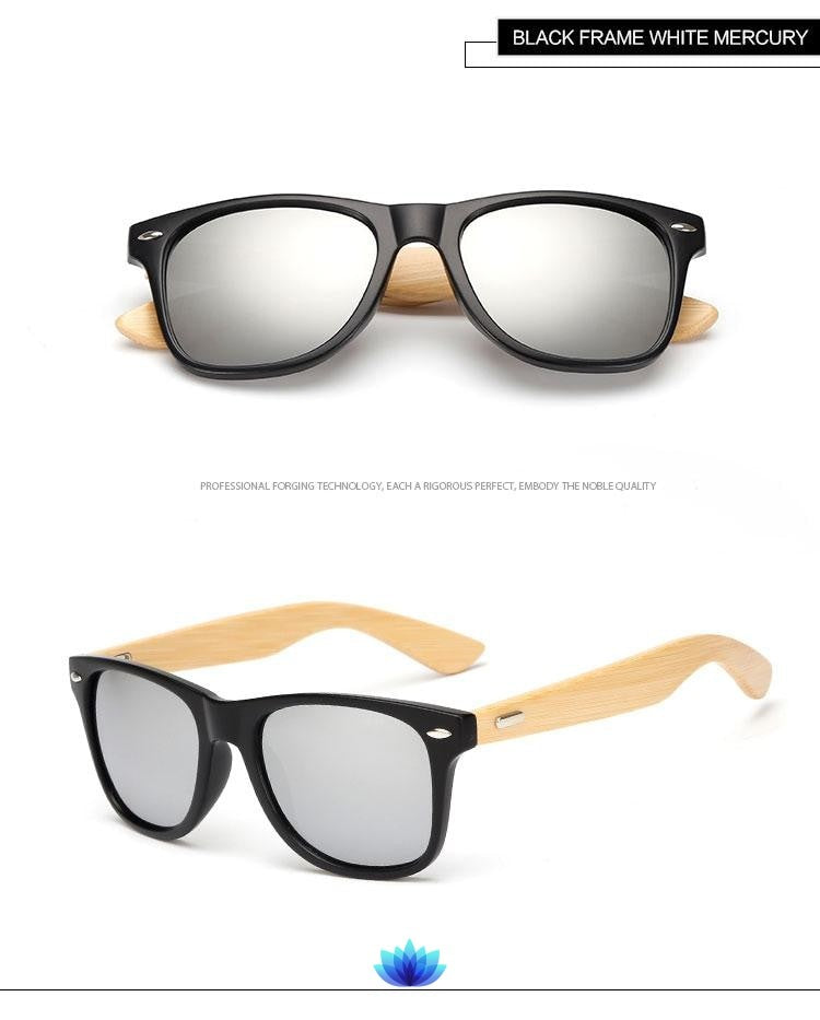 Retro Wood Frame Sunglasses