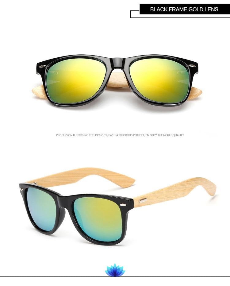 Retro Wood Frame Sunglasses