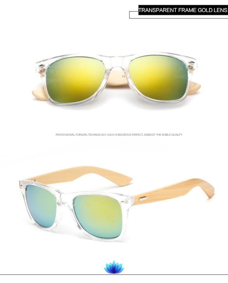 Retro Wood Frame Sunglasses