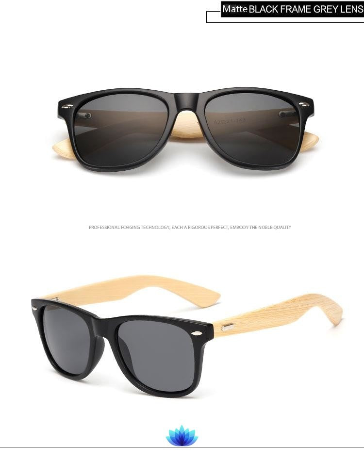 Retro Wood Frame Sunglasses