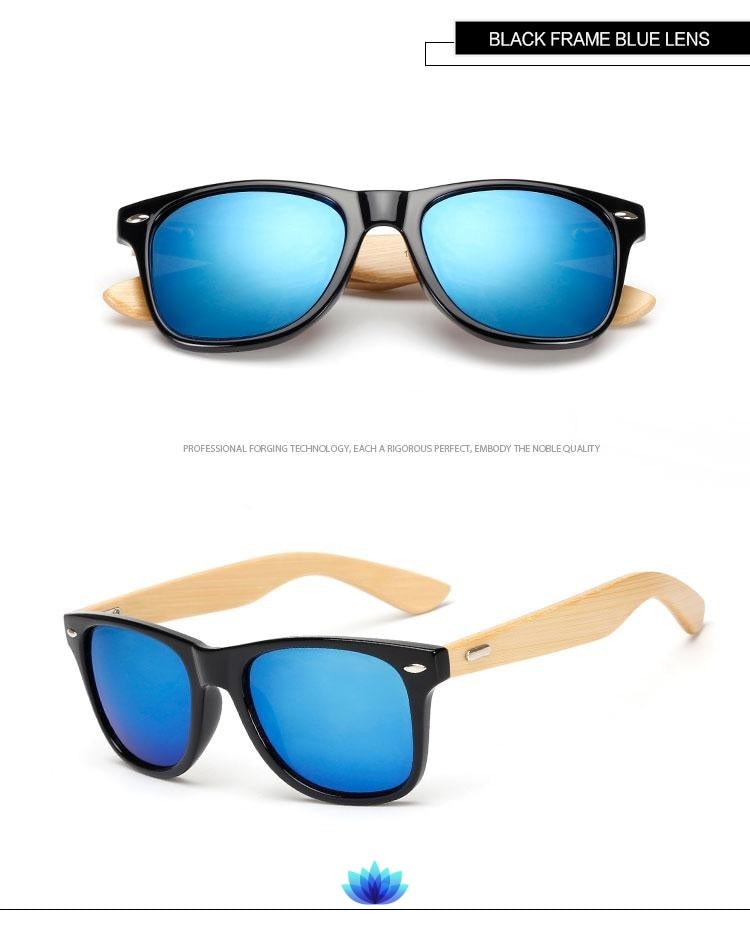 Retro Wood Frame Sunglasses