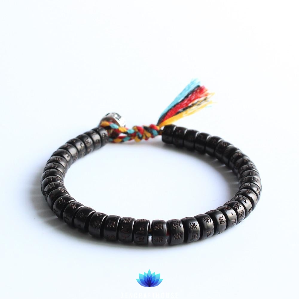 Buddha words carved Bracelet - Clear mind transforming