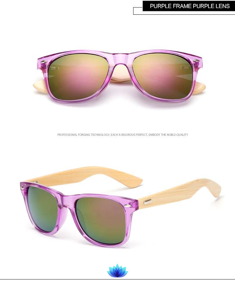 Retro Wood Frame Sunglasses